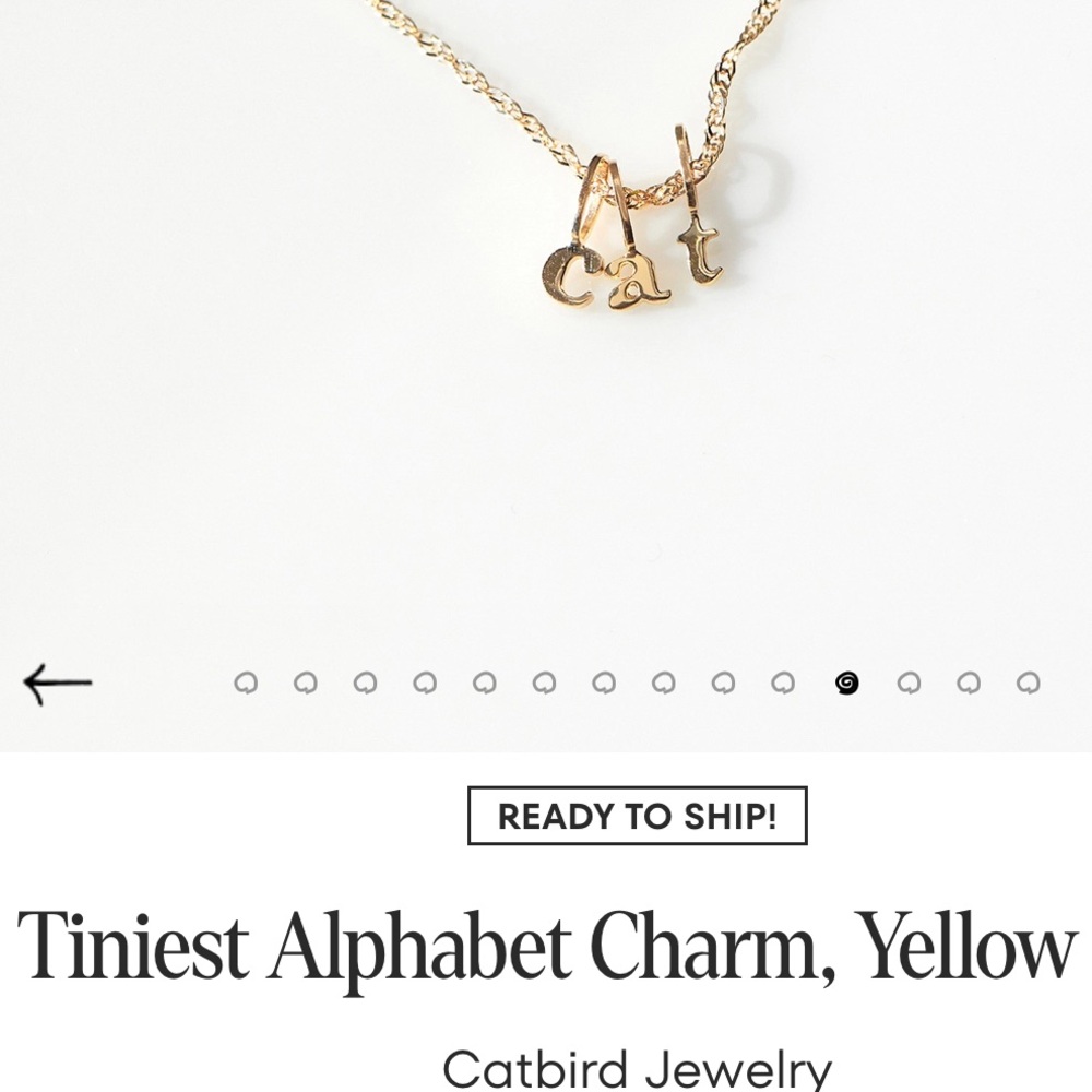 Catbird Gold Initial Charm